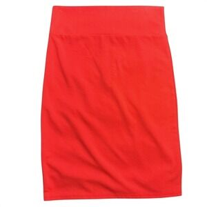 Neon Orange High‎ Waist Pencil Skirt Stretch Knit XL NWT Agnes & Dora